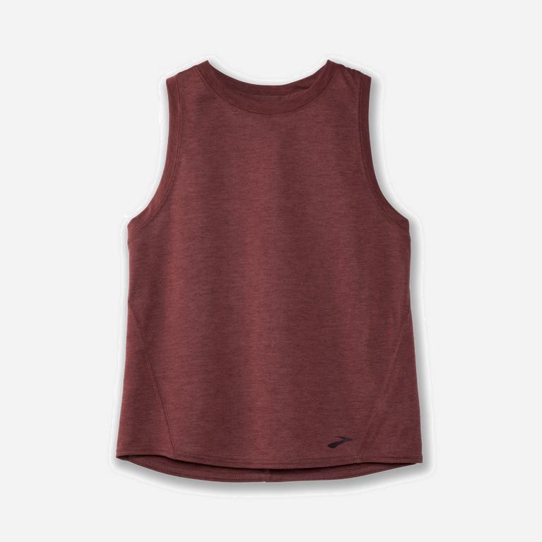 Brooks Distance Hardlooptanktop voor Dames Bordeaux (FKCTN-6498)